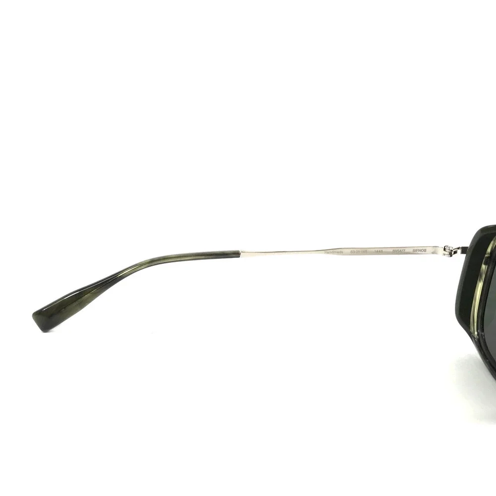 Gigi Studios Sunglasses SIFNOS 6854/7 Silver Green Aviator Frame w/ Green Lenses